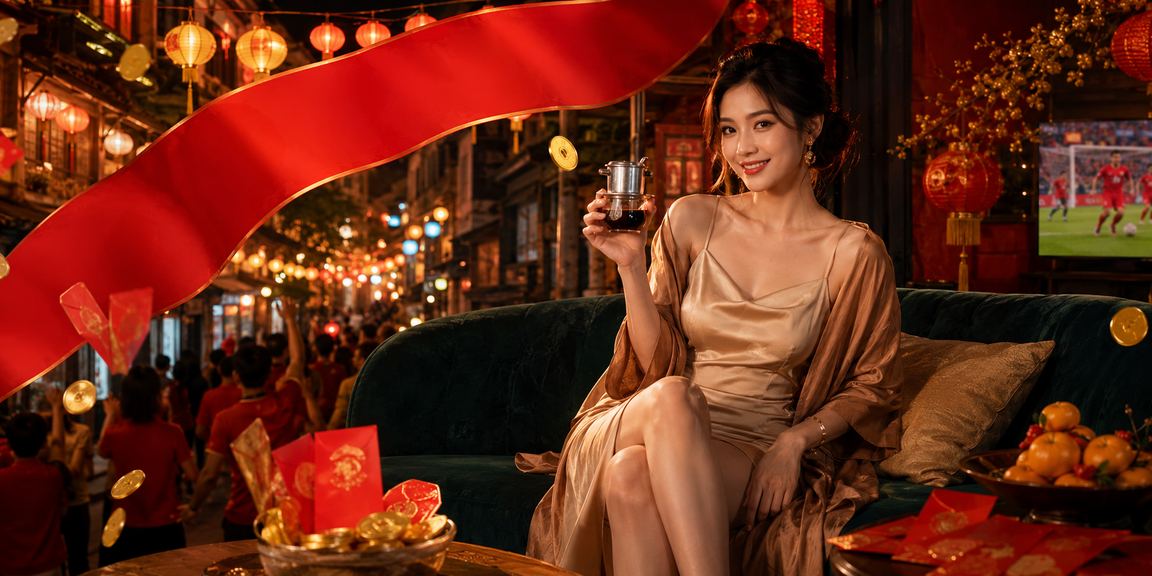 Khách hàng Hà Nội nhận thưởng đỏ và theo dõi kèo bóng đá tại quán cà phê